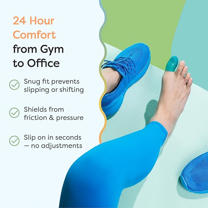 ZenToes 6 Pack Gel Toe Cap and Protector - Cushions and Protects to Provide Relief from Missing or Ingrown Toenails, Corns, Blisters, Hammer Toes (Variety, Tidal)