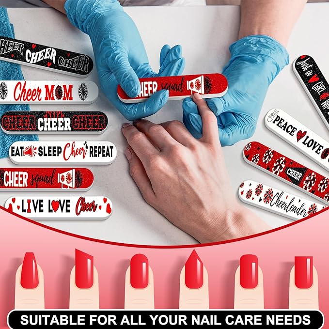 50 Pack Cheerleader Gifts Bulk for Team Funny Cheerleaders Nail Files Party Favors Cheer Gifts Cheerleading Favors for Women Girls Teammates