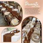 Pesonlook Cheesecloth Table Runner Brown, 10 Pack 17.7x108 inch, Long | Rustic - Image 4