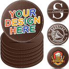 Custom Personalized Leather Coasters by Vebermo