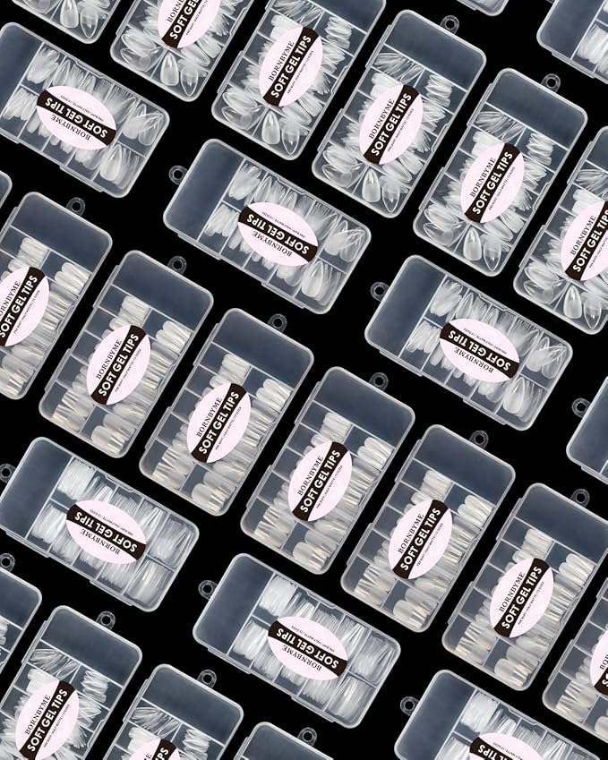 XXL Square Nail Tips, BORNBYME 120 PCS Gel x Nail Tips Stright Nails Full Cover Clear False Nail Tips