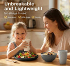 40 Piece Plates and Bowls Sets for 8, Unbreakable Wheat Straw Dinnerware Sets - Image 5
