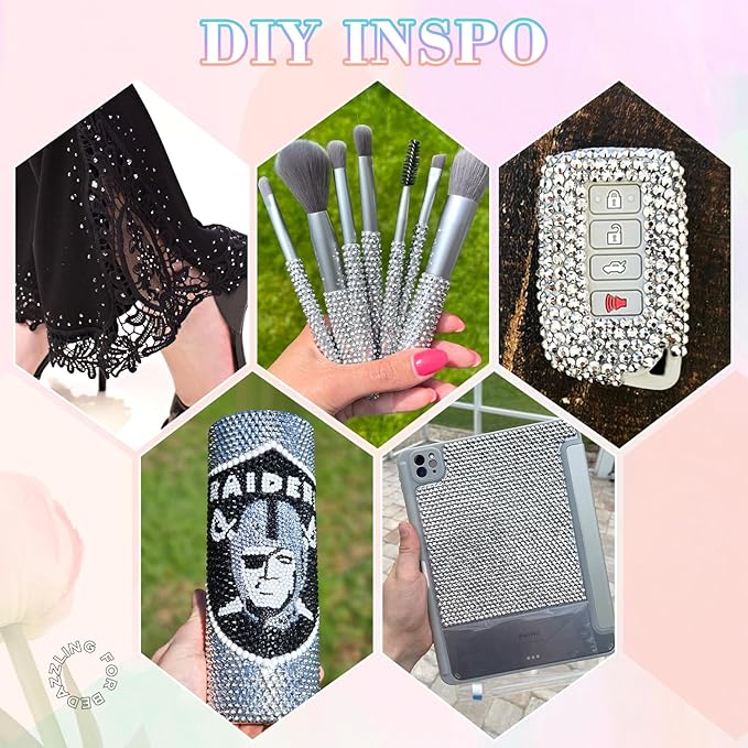 25000Pcs Resin Rhinestones with Tweezers for Crafting, 2-6mm Mixed Sizes (Silver) Non Hotfix Flatback Gems, Bedazzling Crystal for DIY Crafts Clothing Tumblers Mugs Shoes Decor Nail Art