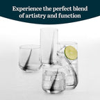 Libbey Ascent Black Ribbon Tumbler and Rocks Drinking Glasses Set of 16 - Image 2