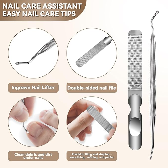 Toenail Clippers for Seniors – 6 in 1 Large Straight & Slanted Nail Clippers Set for Thick and Ingrown Toenails, Heavy Duty Wide Jaw Nail Cutter with Long Handle for Men Women Adult