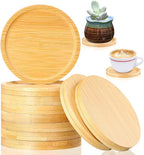 Patelai 10 Pcs Round Bamboo Coasters by Patelai