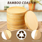 Patelai 10 Pcs Round Bamboo Coasters - Image 4