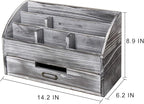 canwedance Distressed Rustic Wooden Office Desk Organizer 5 Compartment - Image 2
