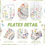 250 Pcs Wildflower Party Decorations Include Spring Summer Floral Paper Plates - Image 2