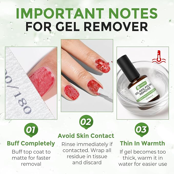 Gel Nail Polish Remover: 5Pcs Gel Polish Remover Kit for Nails, Acetone-free Easy Quick Nail Polish Remove in 2-5 Minutes, No Need to Soak or Wrap, Professional Nail Remover Kit Tools