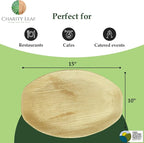 Disposable Bamboo 15" x 10" Trays Bamboo Serving Platters, Disposable Boards - Image 3