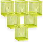 Segarty Pen Cup Holder, 6 Pack Square Light Green Pen Holder by Segarty