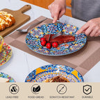 Plates and Bowls Set, Service for 4, 16 Pieces Ceramic Dinnerware Set, - Image 3