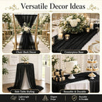 6 Pack Black Cheesecloth Table Runner 22 x 120 Inch | Gauze Table Runners 10FT - Image 7