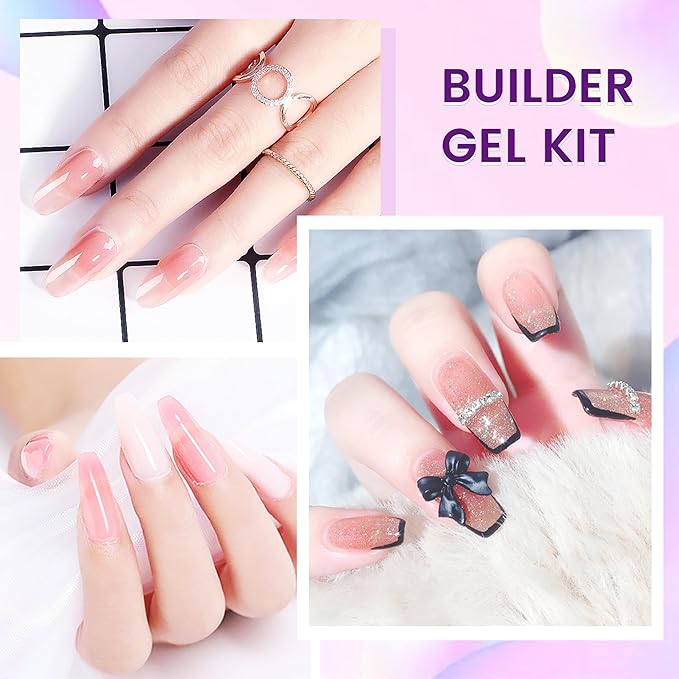 AIJIMEI Clear Hard Gel Builder Gel for Nails 150g 5oz Nail Extension Strengthening and Care Color and Decoration Application (Clear-150g)