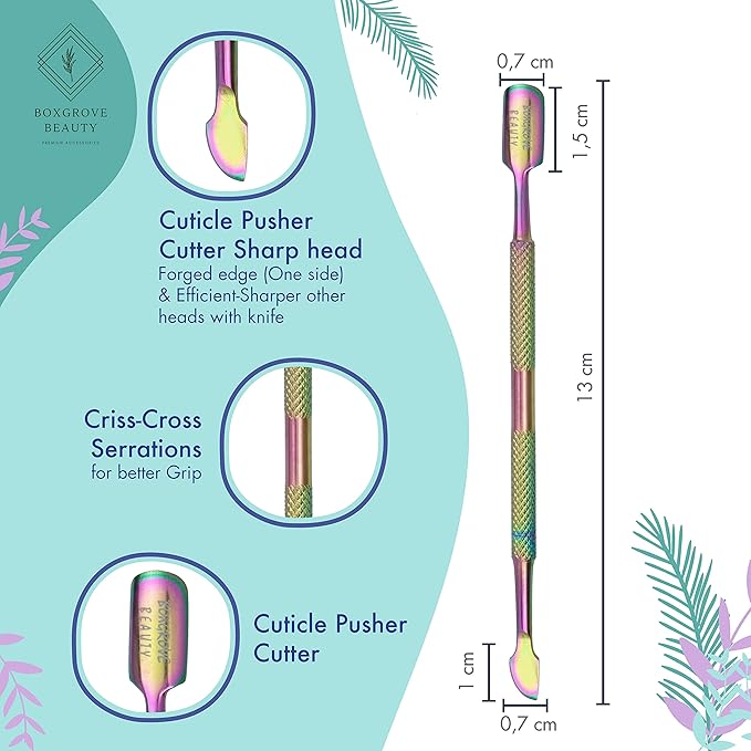 Professional Cuticle Cutter & Pusher Trimmer Manicure Tools with Double Spring– Perfect Nail Care Tool for Manicure & Pedicure Beauty at Home/Spa/Saloon