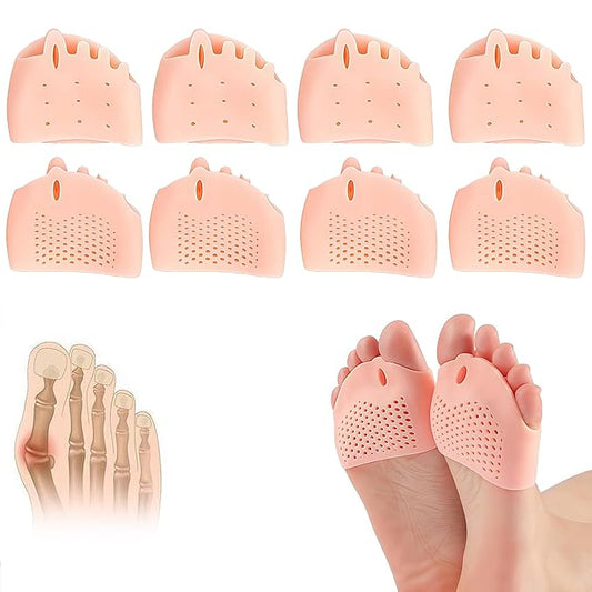 4 Pairs Silicone Toe Separator,2025 New Toe Separators for Women& Men,Gel Toe Spacers for Overlapping Toes, Breathable Foot Corrector, Bunion Relief and Alignment (Pink)