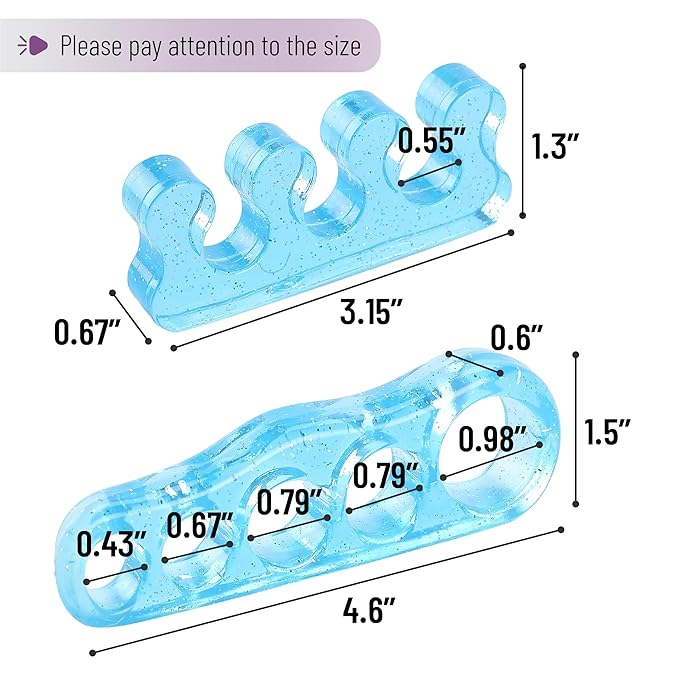 Dr. JK- ToePal Gel Toe Separator, 4 Pairs, Blue, Toe Spacers, Bunion Corrector, Christmas Gifts