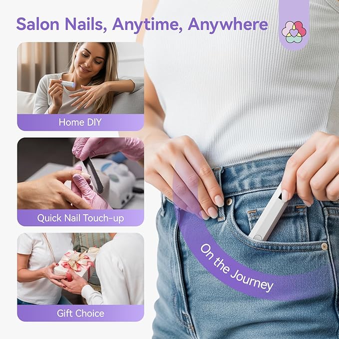 SAVILAND Essentials Hands-Free UV Nail Lamp with Stand: Flash Cure Lamp with 20s/60s Countdown Timer LCD Display 200 mAh Rechargeable LED Nail Light for Gel Nails Polish Rhinestone Decoration DIY Home