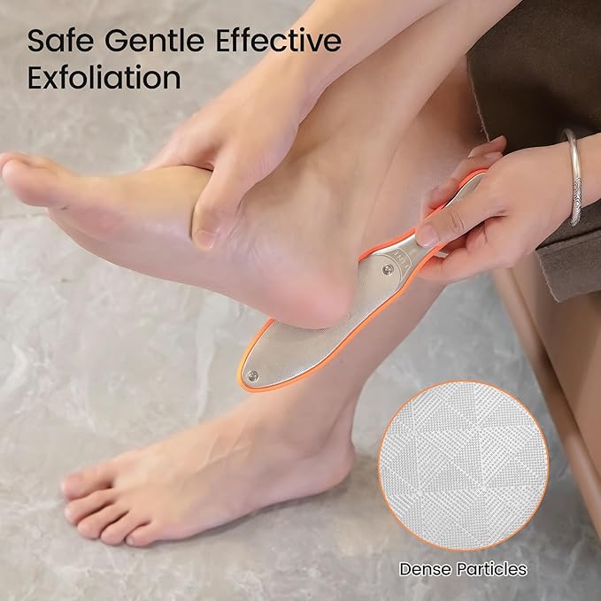 YTD likomey Stainless Steels Foot File,1 Pcs One Piece Molding Coarse Fine Double Sided Super Durable Foot Scrubber,for Wet or Dry Feet Callus Dead Skin Hard Skin Pedicure Remover Tool