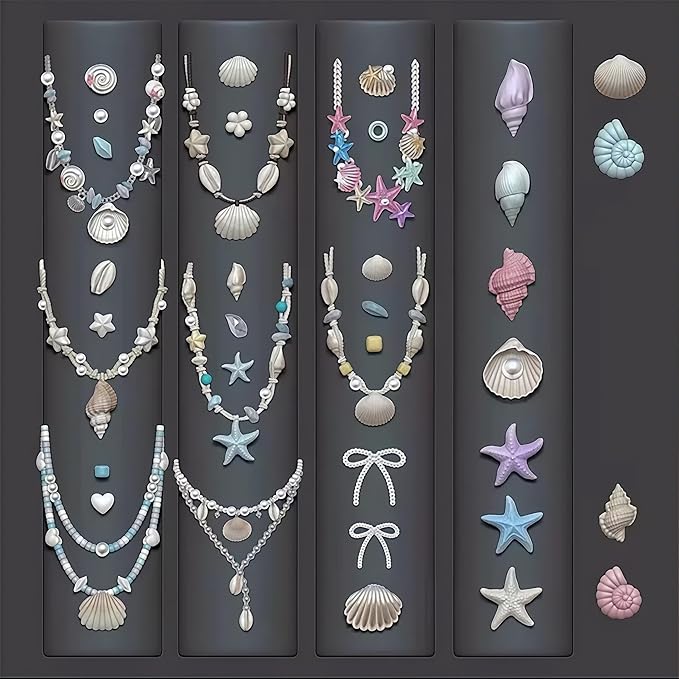 3D Shell Nail Art Molds Summer Beach Design, Silicone Nails Tool Y2k Decoration