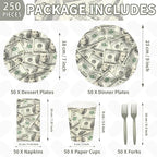 250Pcs Money Party Decoration for Birthday Bachelor Serves 50 | Fun Hundred - Image 2