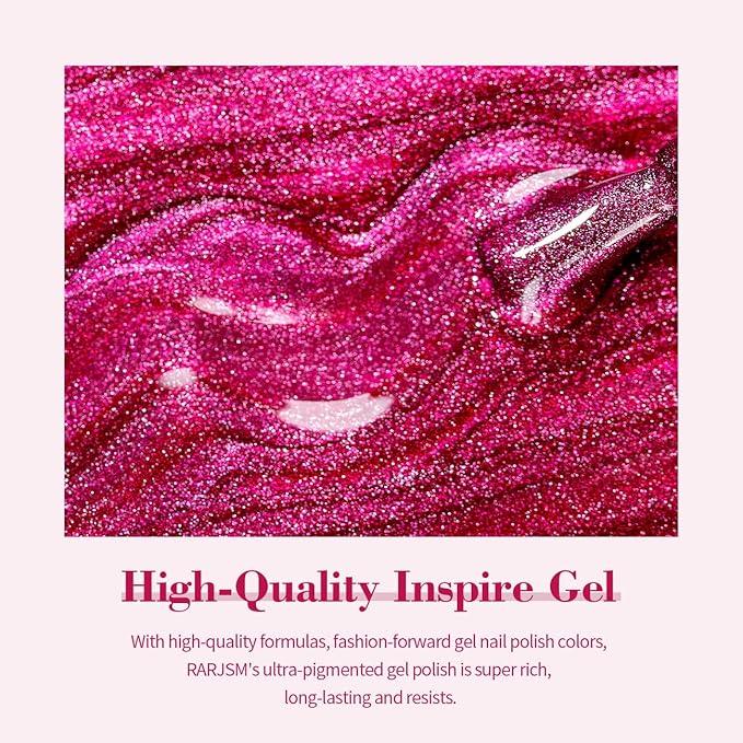 RARJSM 9D Magnetic Cat Eye Gel Nail Polish Purple Pink Silver Velvet Cateye Gel Polish 15ml Galaxy Universal Glitter Shimmer Ice Gel Polish with Magnet Stick UV LED Curing Require Soak Off Home Salon