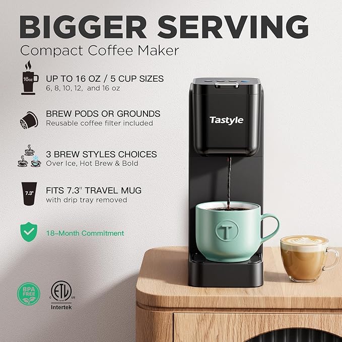 Tastyle Single Serve Coffee Maker Hot and Iced - Image 2