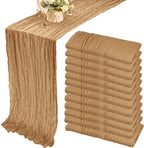 12 Pack 10Ft Cheesecloth Table Runner 35x120 Inch Boho Gauze Table Runner by Fivenl