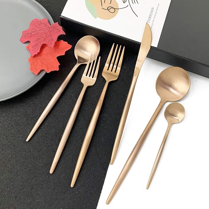 JASHII 18/10 Rose Gold Flatware Set - Image 2