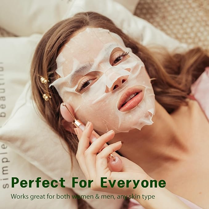 Purederm Vegan Tea Tree Sheet Masks (12 Packs) – Facial Sheet Mask for Calming & Trouble Reducing Treatment