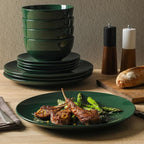 Gibson Home Simple Essential 12 Piece Plates and Bowls Porcelain Solid Color - Image 4