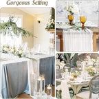 3 Pack White Cheesecloth Table Runner - Image 4