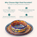 vancasso Plates and Bowls Sets, 12-Piece Porcelain Dinnerware Set Service - Image 8