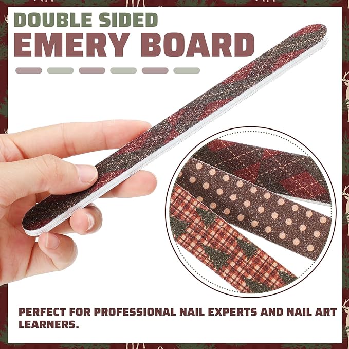 45 Pack Christmas Nail Files Gifts Bulk Holiday Emery Boards Double-Sided Christmas Party Nail Files Bulk Stocking Stuffers Christian Gifts for Women Customers Coworkers Staff(Vintage)