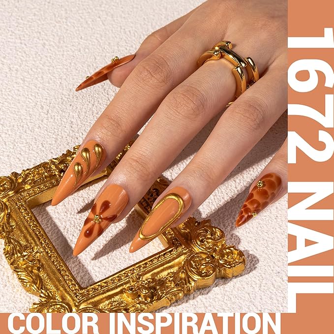 MelodySusie Thick Peach Nude Gel Nail Polish,0.5fl oz Soak Off UV LED Orange Gel Polish Halloween Christmas Gift for Women Nail Art Manicure Salon DIY Nail Design Decoration at Home-1672