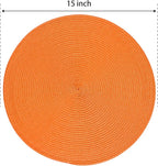 FunWheat Round Braided Placemats Set of 6 Table Mats - Image 2