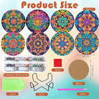 ijbnhd 8 Pcs Mandala Diamond Art Coasters Kits - Image 3