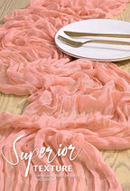 4 Pack Cheesecloth Table Runner 10FT Coral Table Runner Boho Gauze Cheese Cloth - Image 4