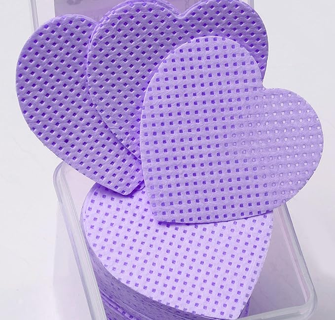 1000 PCS Nail Wipes, Lint Free Nail Polish Remover Wipes for Lash Extension, No Lint Eyelash Extension Glue Wipes, Absorbable Eyelash Extension Glue Cleaning Wipe for Gel Nail Polish Remover, Purple