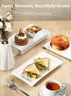 Porcelain Rectangular Dinner Platters, 9.75 Inch Rectangle Serving Plates - Image 5