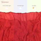 YMHPRIDE 12 Pack Cheesecloth Table Runner 35x120in Red Table Runner | Boho - Image 5
