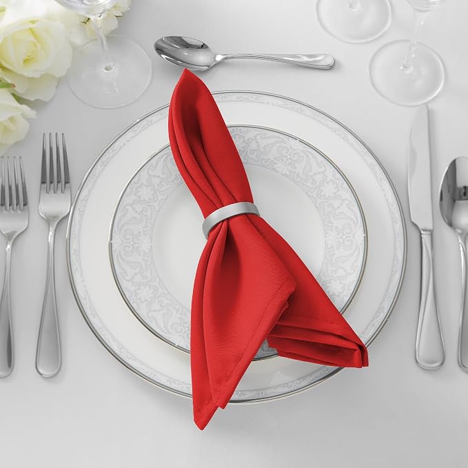 Lann's Linens Set of 12 Cloth Dinner Napkins, 17-inch Polyester Napkins - Image 5
