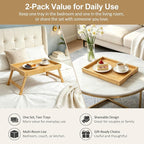 2 Pack Bamboo Bed Tray Tables - Image 3
