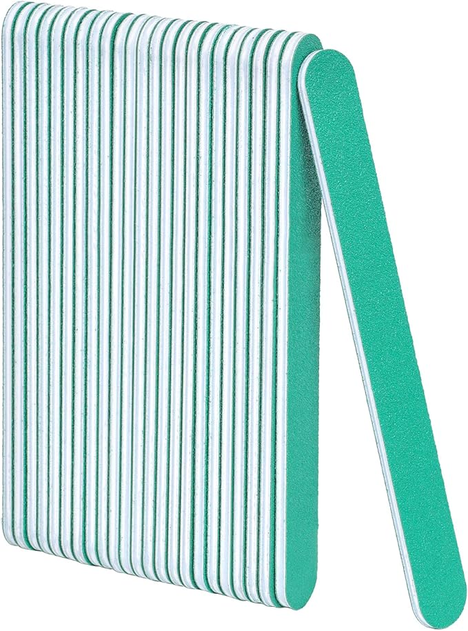 Nail File, 24 PCS Fingernail Files 7" Long 80/80 Grit Emery Boards for Nails - Professional Nail Files Washable for Acrylic, Gel, Dip Powder, and Poly Gel Nail - Coarse Rough Grit