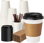 12 oz 50 Pack Disposable Paper Coffee Cups by PACKINNO