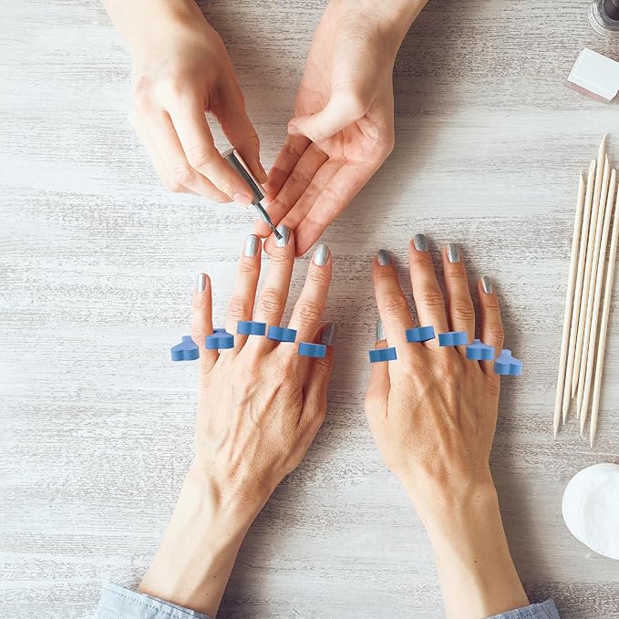 Toe Separators Set - 52 Pieces Premium Pedicure Tool, Spa Party Salon Polishing Separator (Blue)