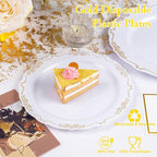 U-QE 100PCS Gold Plates Disposable - Image 6