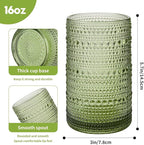 16oz Green Hobnail Drinking Glasses - Image 2