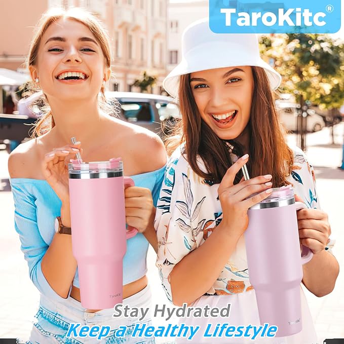 TaroKitc 40 oz Tumbler with Handle | Stainless Steel Insulated Travel Mug with - Image 7